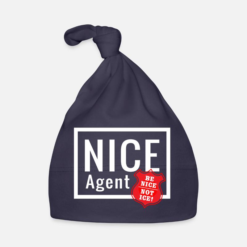 NICE Agent Logo with Statement Be Nice Badge Organic Baby Cap