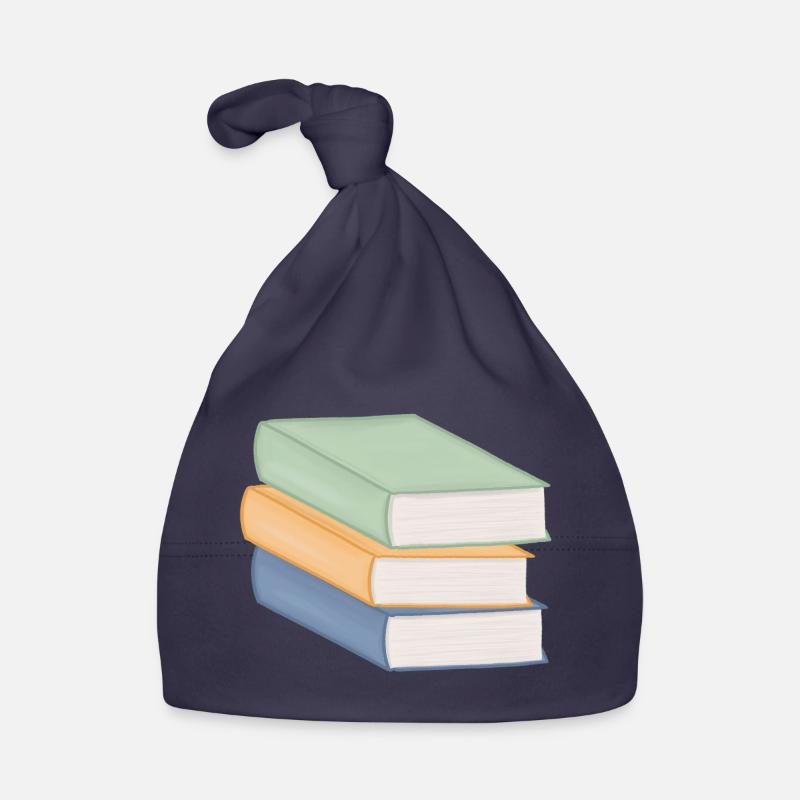 Pastel Colored Stack of Books Organic Baby Cap
