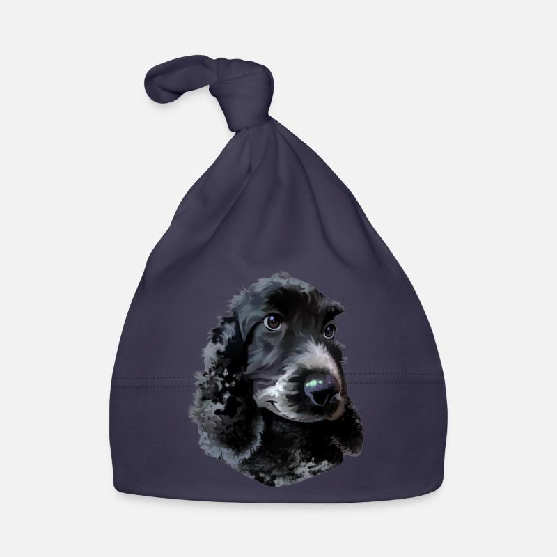 Chien Cocker Spaniel - Bonnet bio Bébé - marine