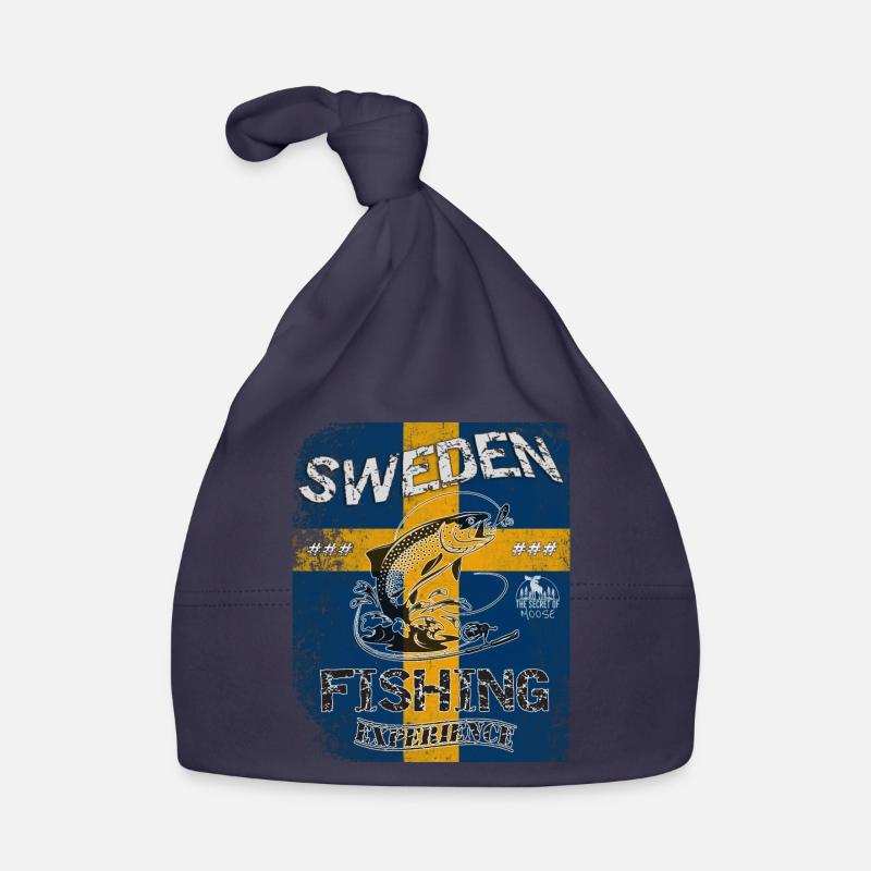 Drapeau de pêche Suède Pêche Poisson Design Bonnet bio Bébé
