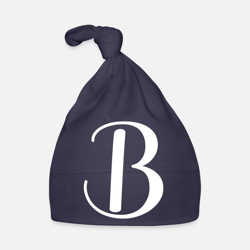 Calligraphy, initial B Organic Baby Cap