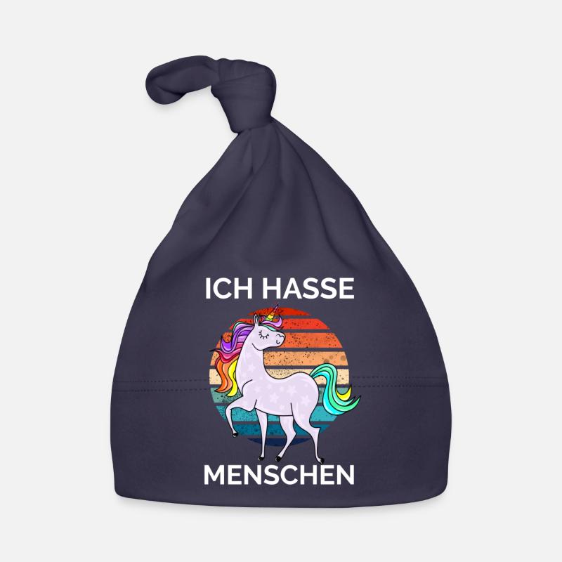 buntes Einhorn - Ich hasse Menschen Baby Bio-Mütze