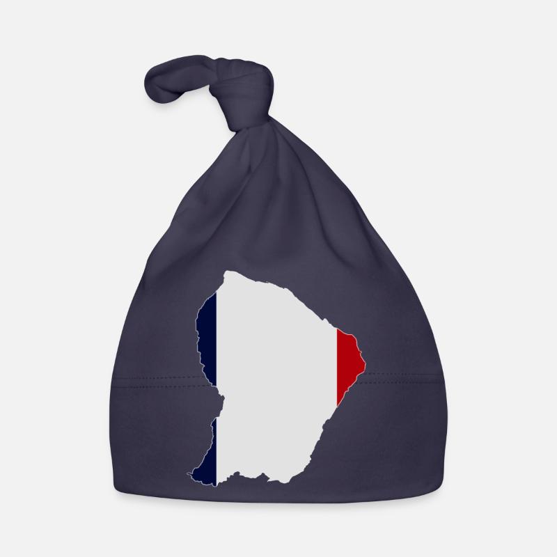 Carte de la Guyane - Bonnet bio Bébé - marine