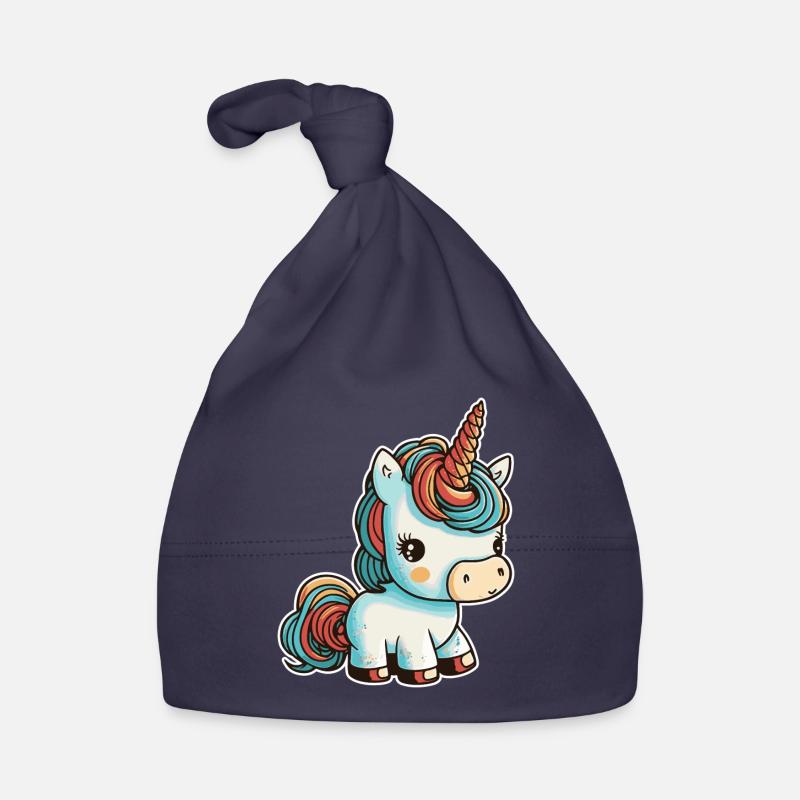 Licorne colorée douce mignonne bande dessinée bande dessinée Bonnet bio Bébé