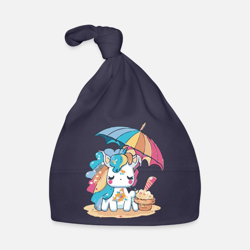 Ein Einhorn mit Regenbogenhaar Baby Bio-Mütze