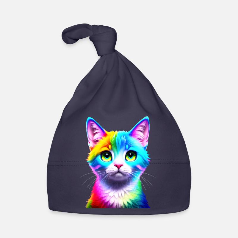 Rainbow Cat Organic Baby Cap