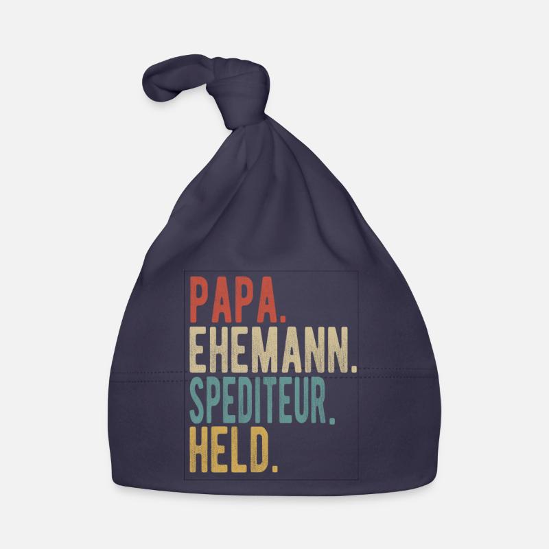 Spediteur Papa Ehemann Held Baby Bio-Mütze