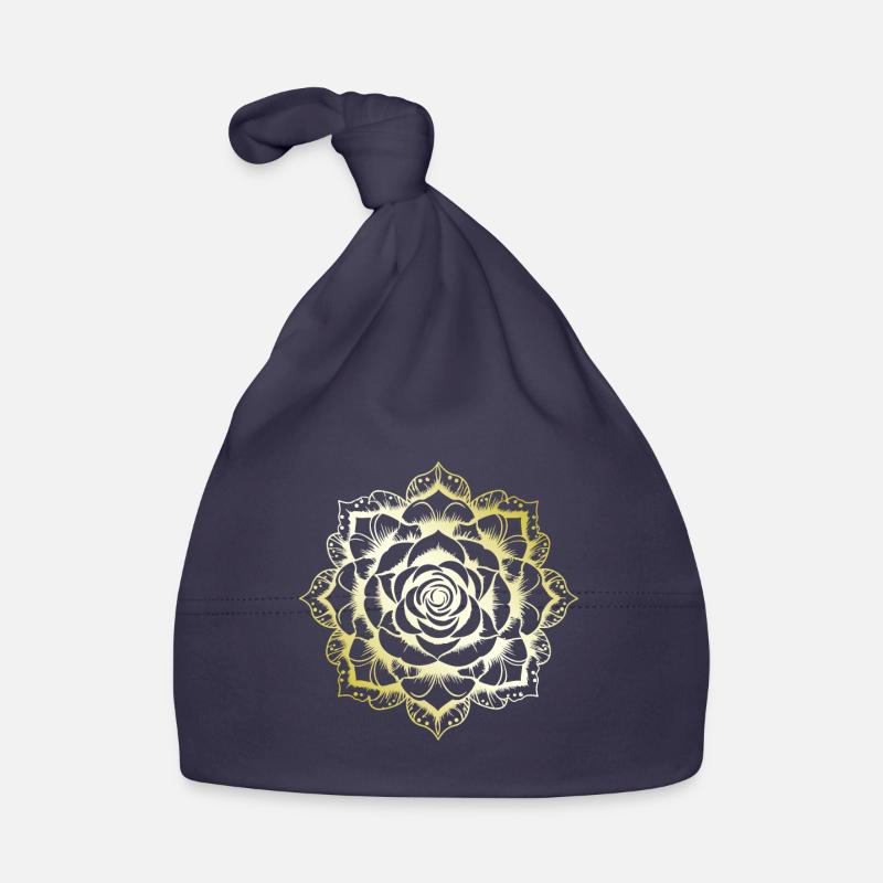 Rose Mandala gold Organic Baby Cap