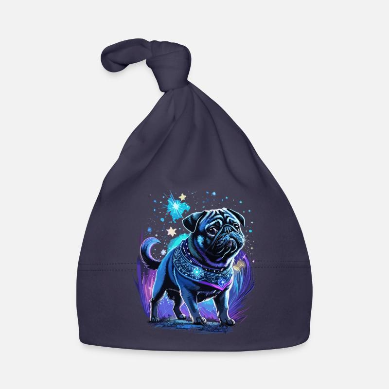Midnight Magic Pug Dog Organic Baby Cap