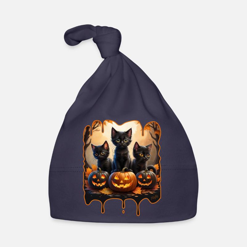Three Halloween kittens Organic Baby Cap