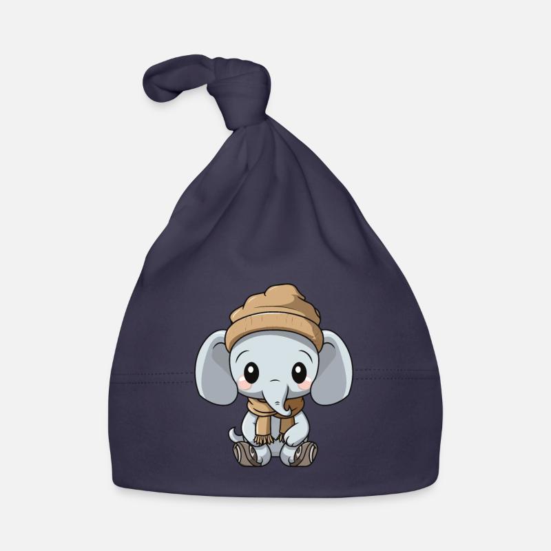 Elephant Winter Comic Organic Baby Cap