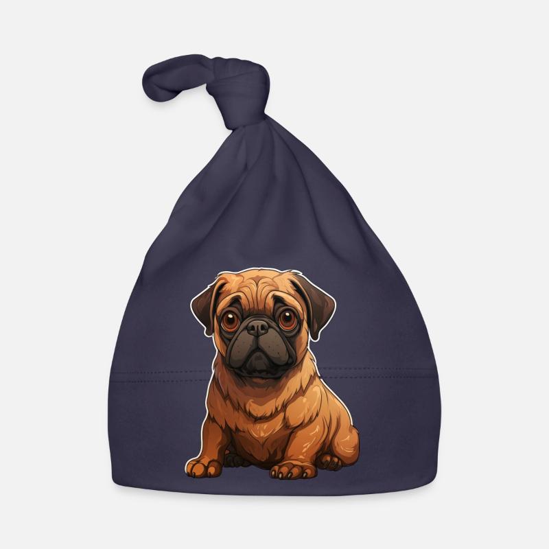 Pug Portrait Organic Baby Cap
