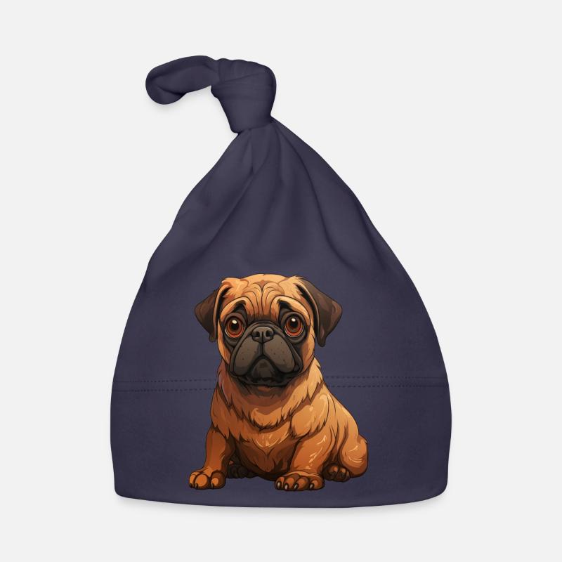 Chiot carlin assis Bonnet bio Bébé