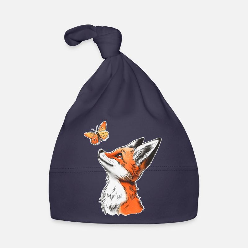 Fuchs mit Schmetterling Baby Bio-Mütze