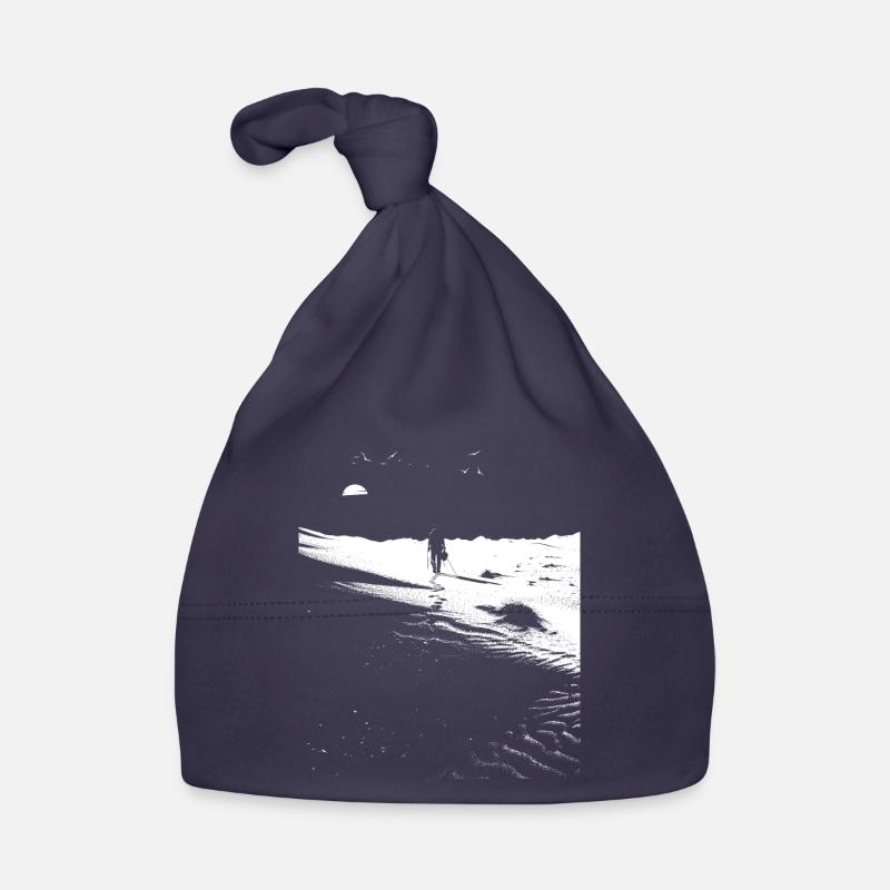 Path through the desert with footprints - Monochrome Art Organic Baby Cap