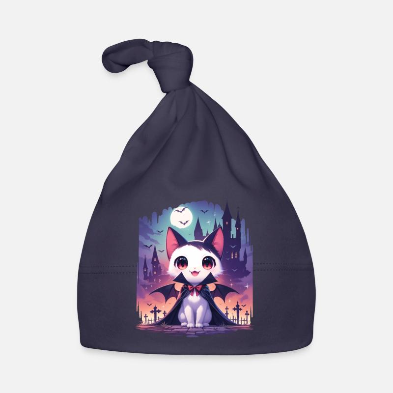 Chat vampire d’Halloween mignon Bonnet bio Bébé