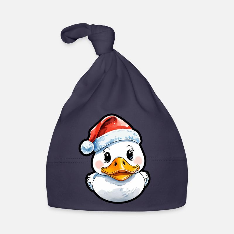 Duck Christmas Drawing Organic Baby Cap