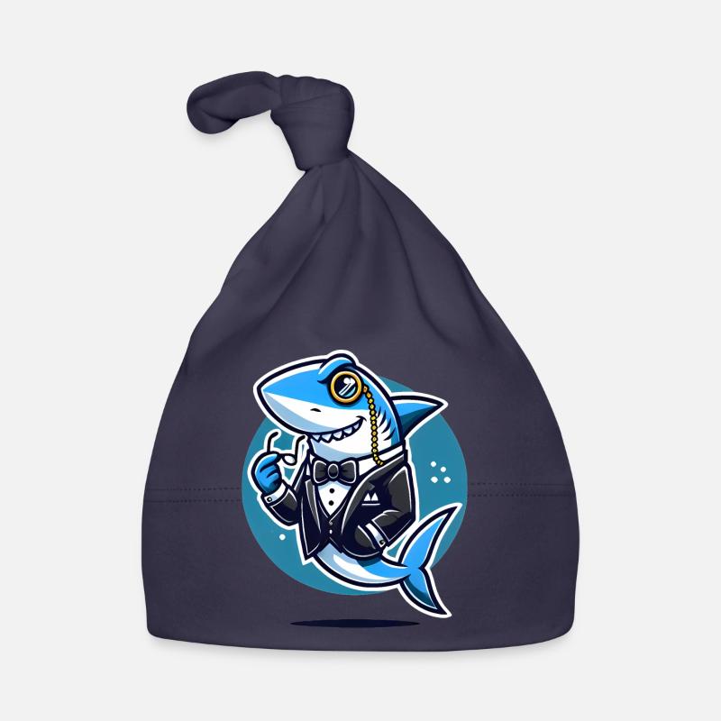 requin chic en smoking design vectoriel Bonnet bio Bébé