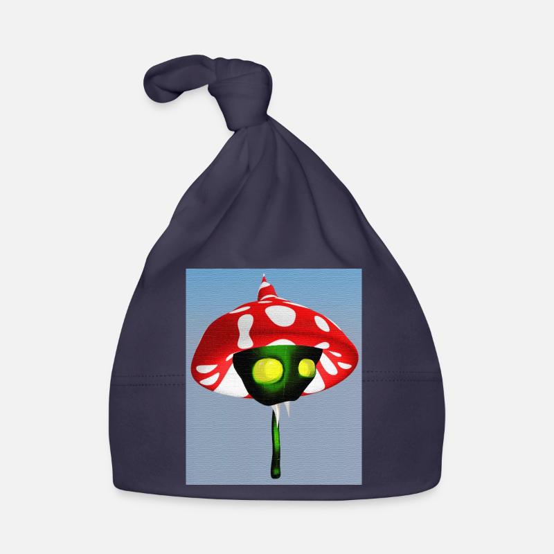 Toadstool Vampire - Organic Baby Cap - navy