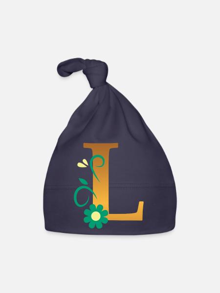 L - Organic Baby Cap - navy - Front