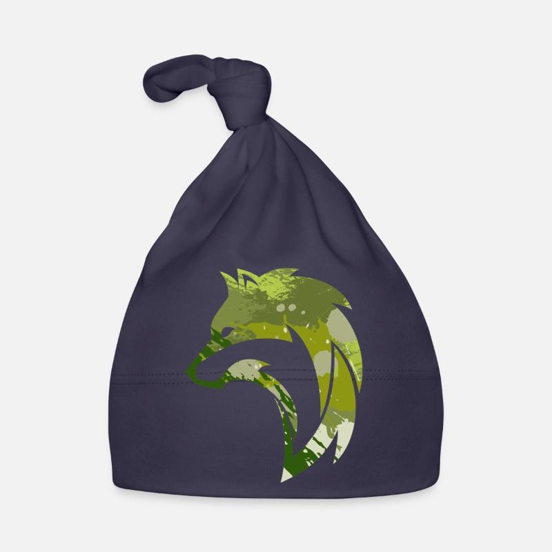 Wild Wolf Camouflage Pattern Organic Baby Cap