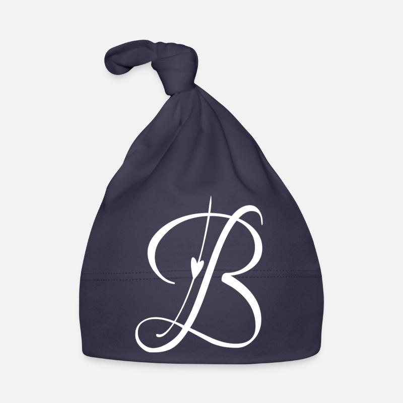 Lettre B Alphabet Initial Monogramme Poche Style Bonnet bio Bébé