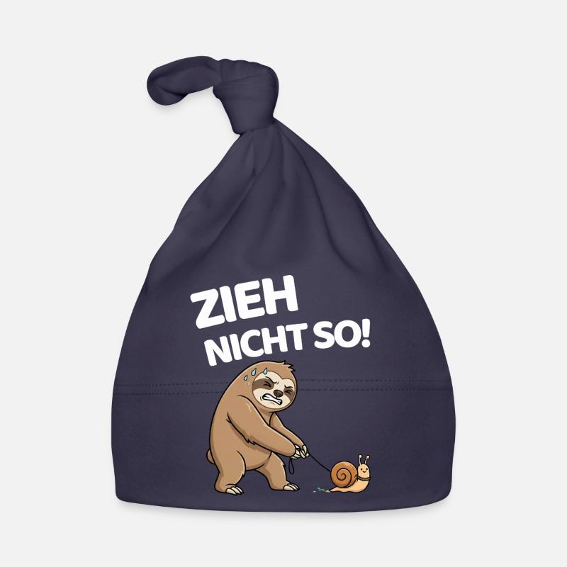 Don't pull so sloth with snail Organic Baby Cap