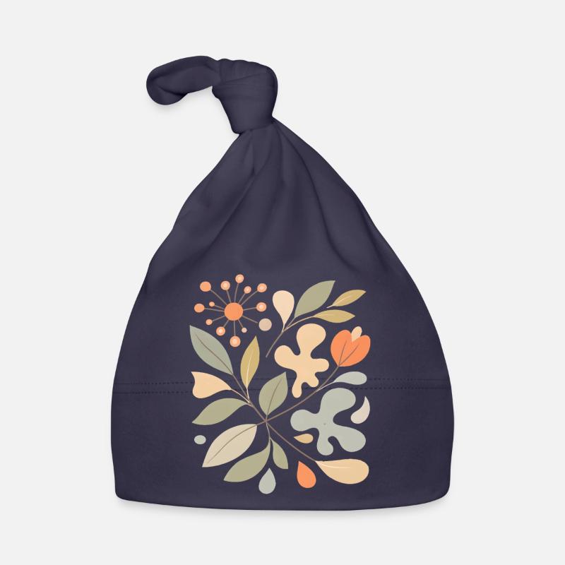 Abstract Floral Pattern Illustration Organic Baby Cap