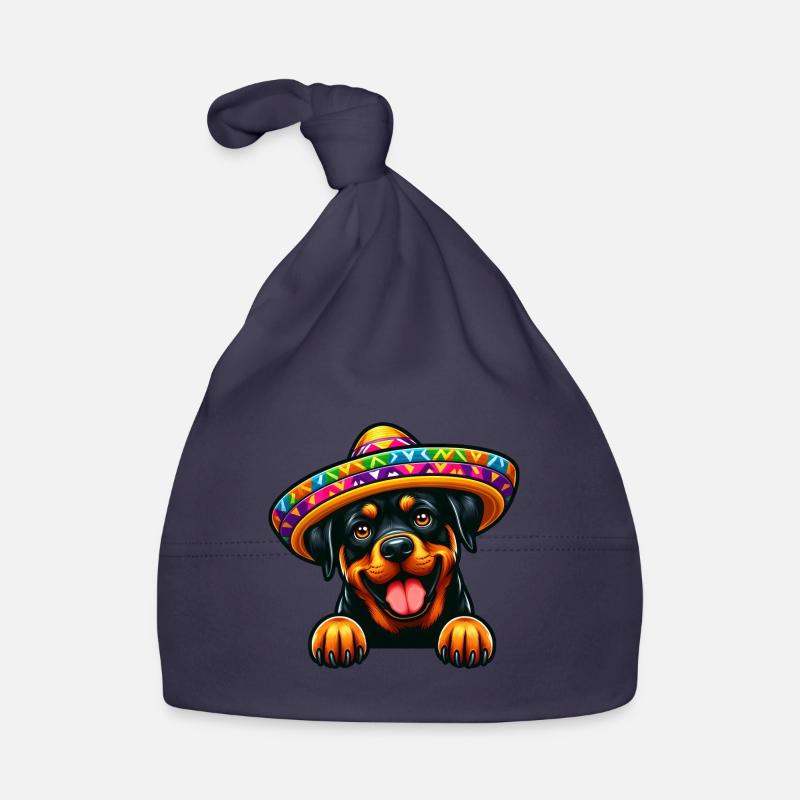 Célébration du Cinco de Mayo Rottweiler Mexique Bonnet bio Bébé