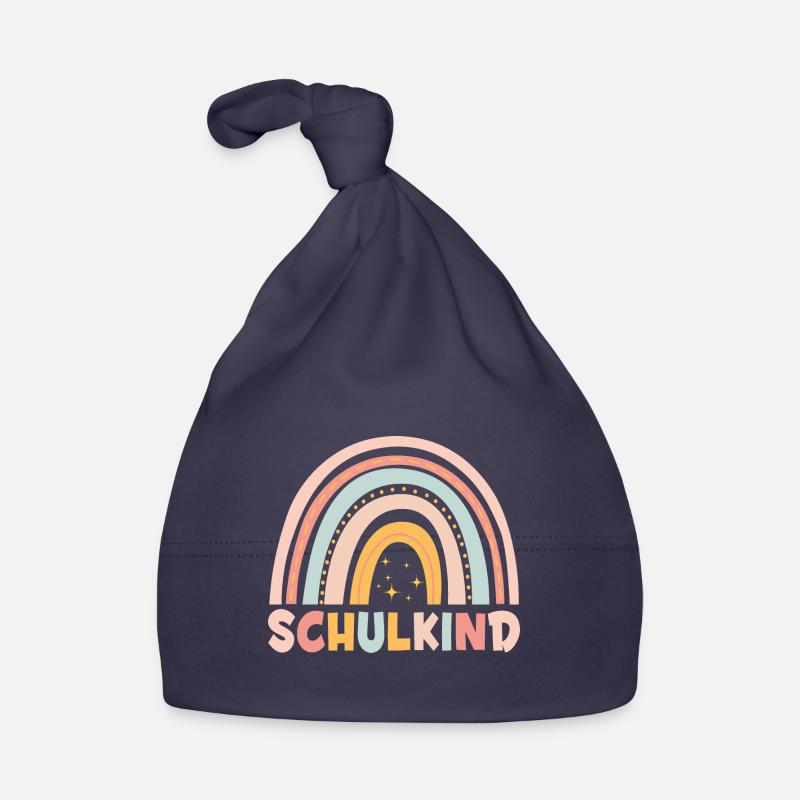 Schulkind Bunter Regenbogen Baby Bio-Mütze