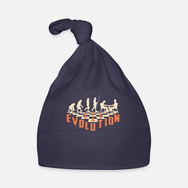 Die Evolution des Schachs - Baby Bio-Mütze - Navy