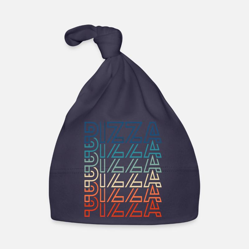 Retro Pizza Vintage Text Pizza Lover Organic Baby Cap