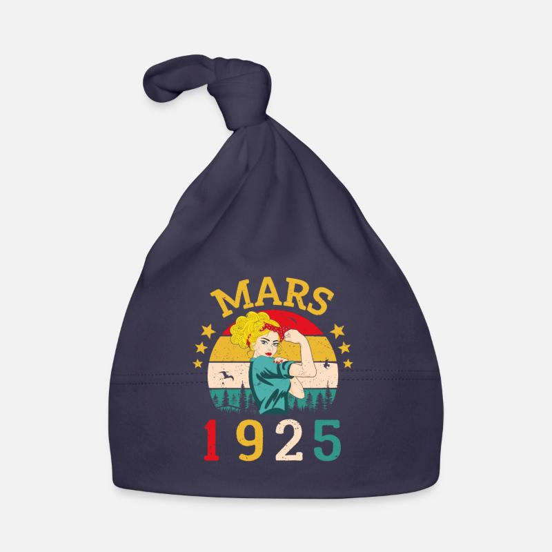 Mars 1925 Anniversaire Idée Cadeau Vintage 1925 Bonnet bio Bébé