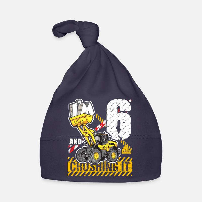 Ich bin 6 & zerquetscht es 6. Geburtstag Jungen Bagger Baby Bio-Mütze