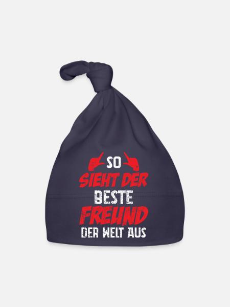 So Sieht Der Beste Freund Der Welt Aus - Baby Bio-Mütze - Navy - Vorne