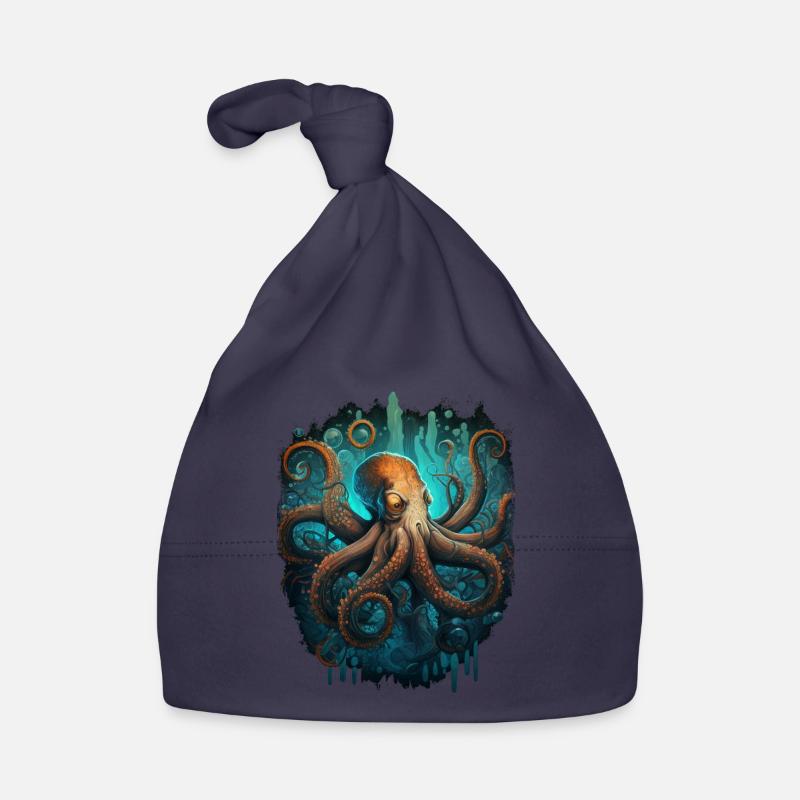 Octopus Octopus Cuttlefish Animal Organic Baby Cap