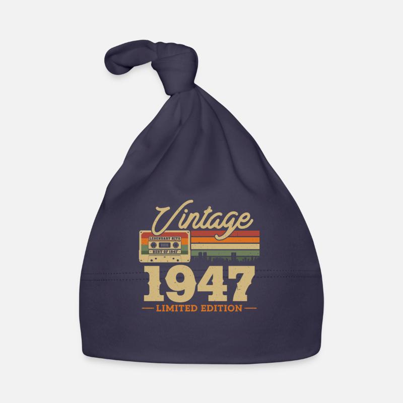 1947 - 76/77. Geburtstag Baby Bio-Mütze