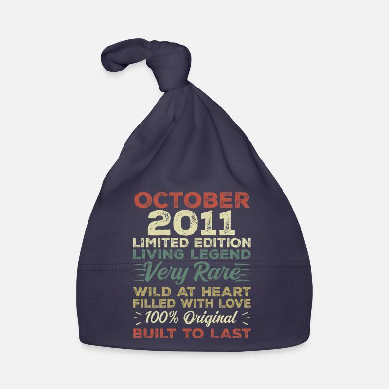 2011 Octobre 2011 Anniversaire Octobre 2011 Original Bonnet bio Bébé