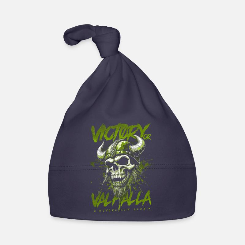 Motorrad Nordische Wikinger Sieg Oder Walhalla Baby Bio-Mütze