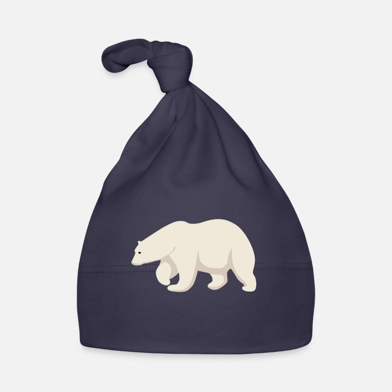 Ours polaire - Bonnet bio Bébé - marine