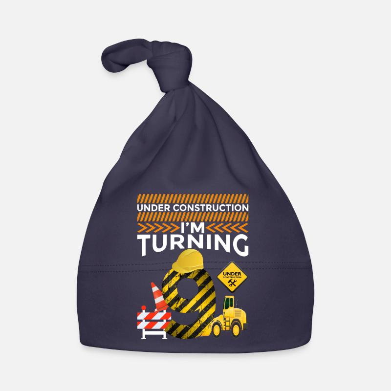 I will be 9 9th birthday construction theme party Organic Baby Cap