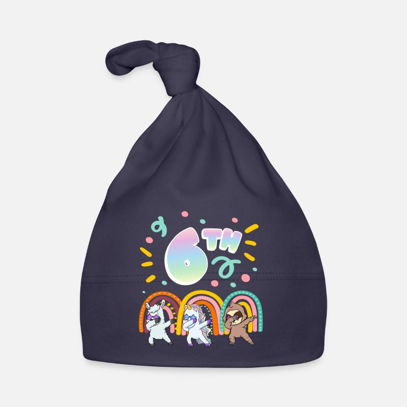 6th Birthday Dabbing Llama Unicorn Sloth | 6. Organic Baby Cap