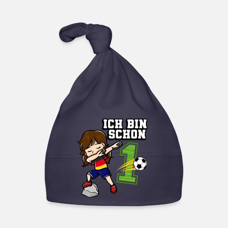 Fußball Mädchen Ich bin schon 1 Geburtstag Baby Bio-Mütze