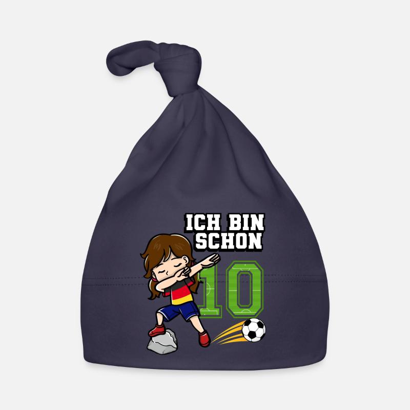 Fußball Mädchen Ich bin schon 10 Geburtstag Baby Bio-Mütze