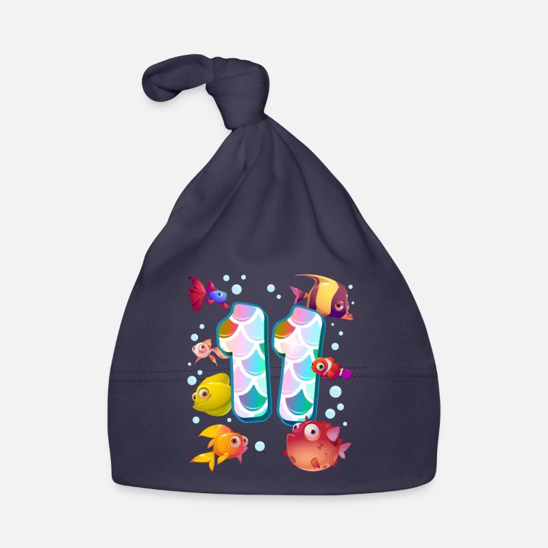 11e anniversaire | | d’anniversaire de poisson arc-en-ciel Bonnet bio Bébé