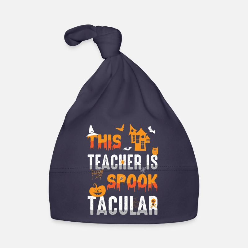 This Teacher Is Spook Tacular Spooky Halloween Organic Baby Cap