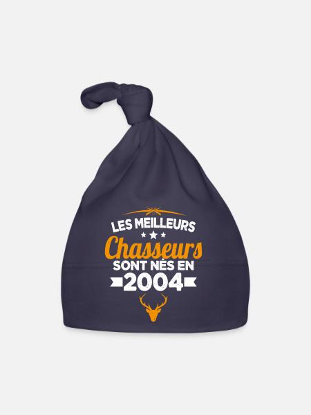 Les Meilleurs Chasseurs nés en 2004 Cadeau - Bonnet bio Bébé - marine - Devant