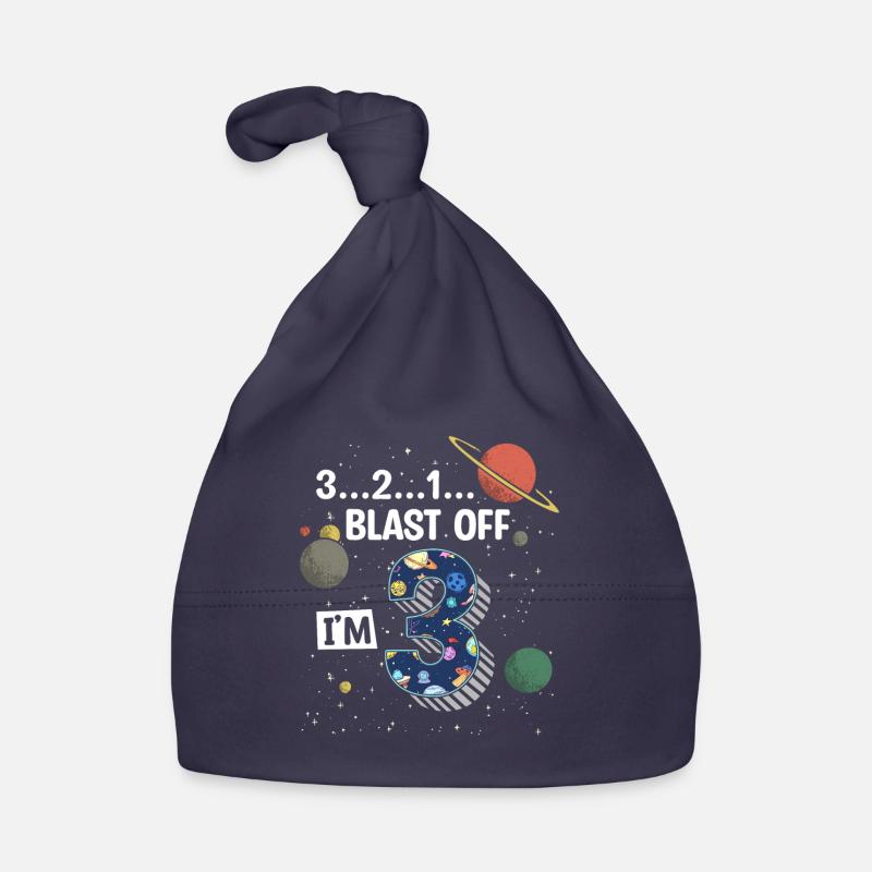 Blast Off J’ai 3 ans, 3ème anniversaire Bonnet bio Bébé