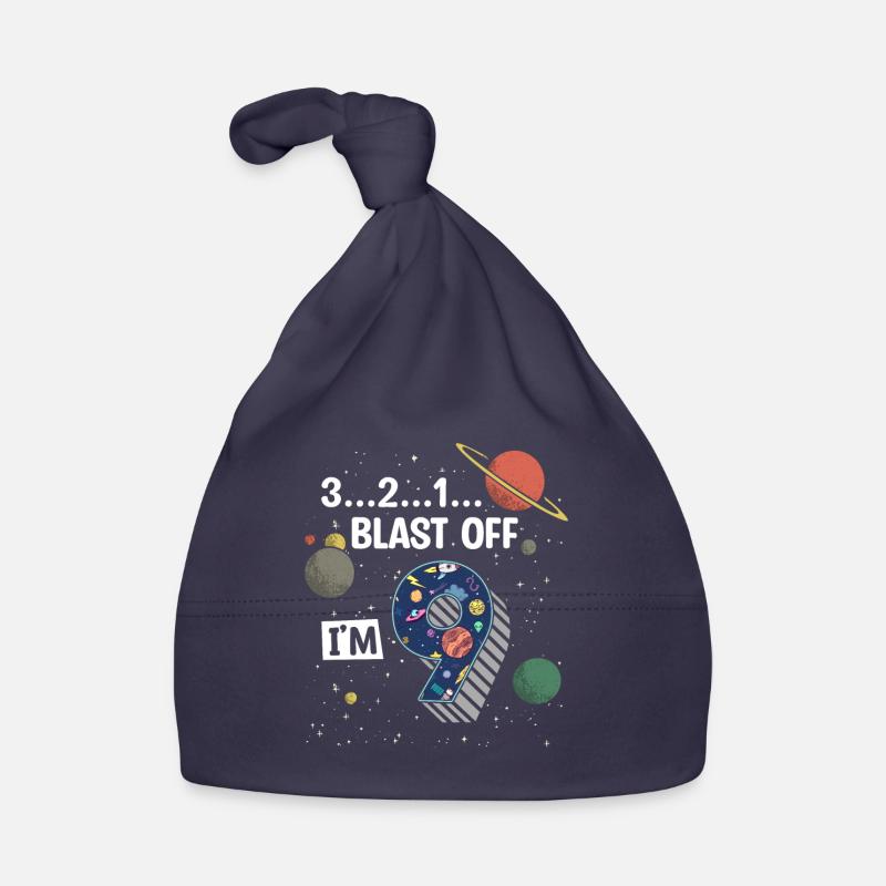 Blast Off J’ai 9 ans, 9ème anniversaire Bonnet bio Bébé