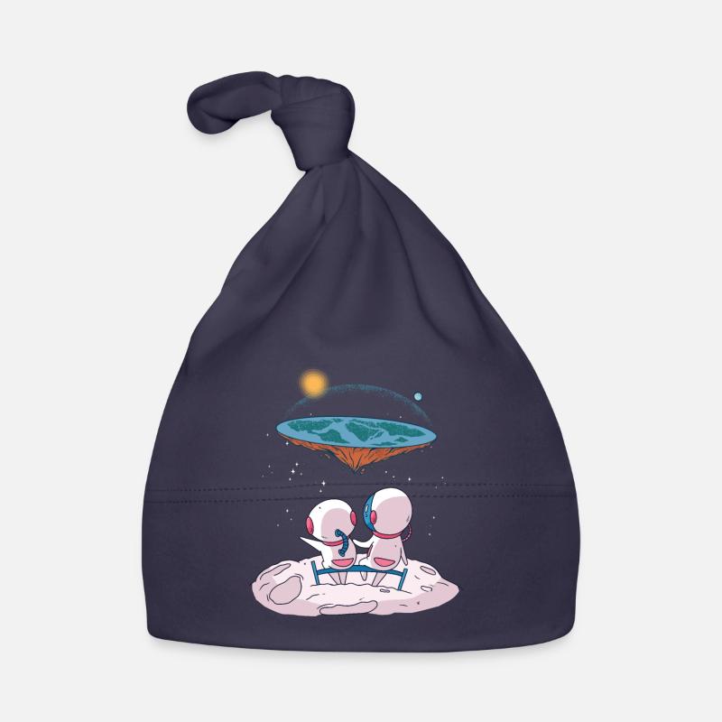 La terra è piatta, la terra è piatta - Cappellino ecologico per neonato - blu scuro